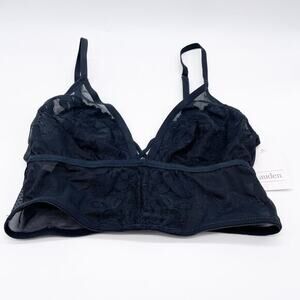 Auden Women's Black Lace Long Line Bralette Black‎ Size XS